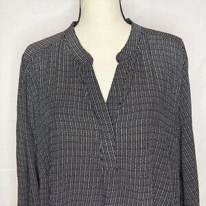 Cynthia Rowley Blouse Size 2X 100% Rayon Polka Dotted Top 3/4 Sleeve